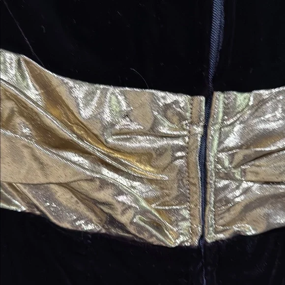 80s Avant-Garde Elegant Black and Gold Strapless Cocktail Dress - Picture 8 of 9